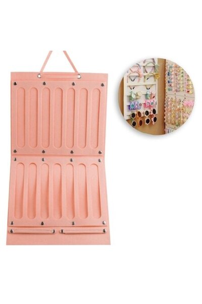 SHOPIENS Organizator suspendabil pentru accesorii de păr, din fetru roz, 120 ...