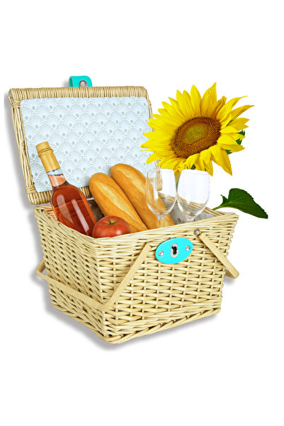 Other Coș de picnic împletit din răchită, cadou pentru grădină, dată la care închidem