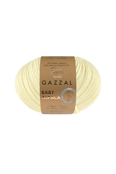 Gazzal Baby Alpaca %55 Alpaka %45 Süperwash Yün 50 gr 160m Örgü İpliği-46031
