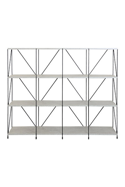 BAITY Wooden Stand Shelves 4 Tier Open Design Malaysian Grey