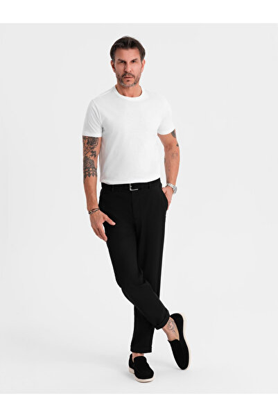 OMBRE Men's BASIC classic cotton T-shirt - white V4 OM-TSBS-0236 M