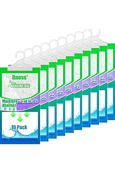 Generic حقيبة تعليق لامتصاص الرطوبة من Rness، مزيلات الرطوبة، عبوات مزيل الرطوبة للخزانة المعلقة، 10 عبوات