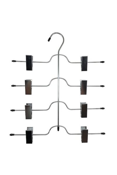 SHOPIENS ® Cuier cu cleme pentru fuste, metalic, L 33 cm, negru