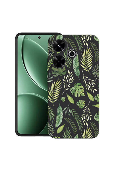 bestcase Carcasă ultra subțire TPU Mat pentru Xiaomi Redmi 13x, frunze verzi,...