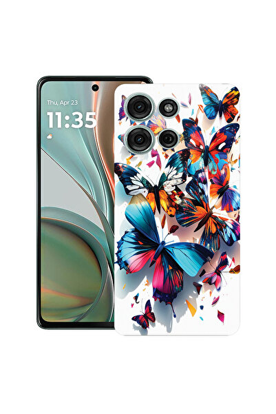 bestcase Carcasă ultra subțire din TPU pentru Motorola Edge 50, fluturi color...