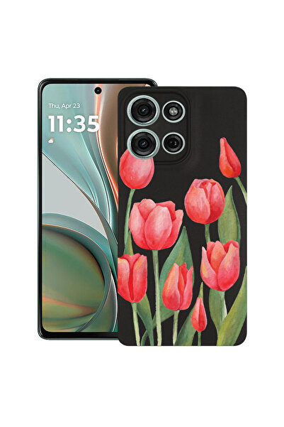 bestcase Carcasă ultra subțire TPU Mat pentru Motorola Edge 50, Lalele roșii,...