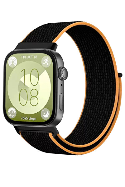 NewFace Lvsqvr Huawei Fit 4 Mesh Hook and Loop Strap (224343) - Black-Orange