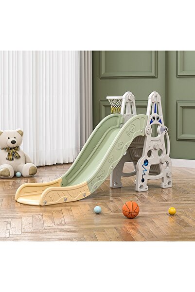 Nichiduta Garden Astronaut Green indoor/outdoor slide with rounded edges, wide steps, protective