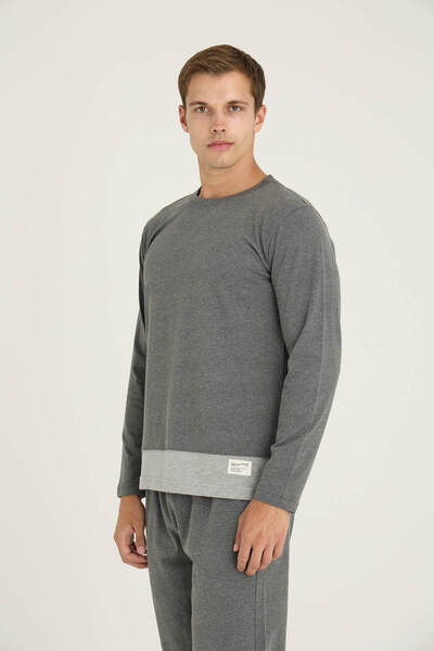 KLY Men's O-Collar Pajama Set Comfortable Sleep Modern Design
