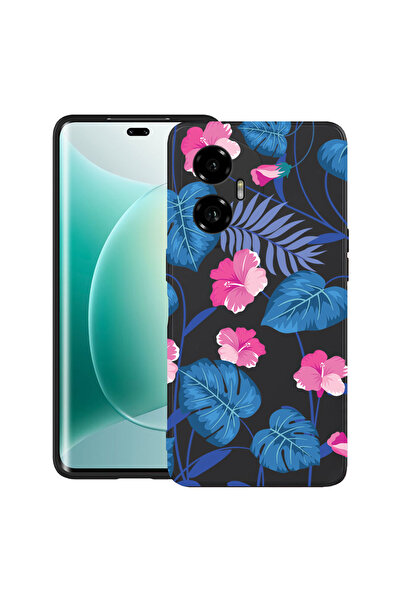 bestcase Carcasă ultra subțire TPU pentru Honor 300, flori albastre tropicale...