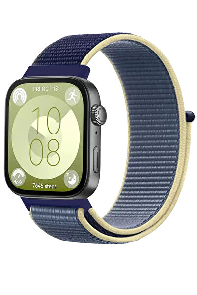 NewFace Lvsqvr Huawei Fit 4 Mesh Hook and Loop Strap (224344) - Yellow-Navy Blue