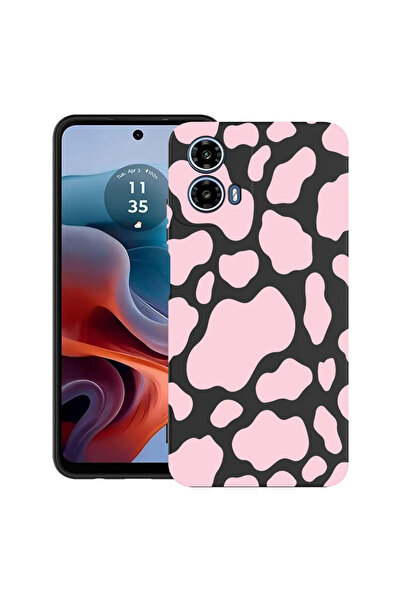 bestcase Carcasă ultra subțire TPU pentru Motorola Moto G45, culoare vacă roz...