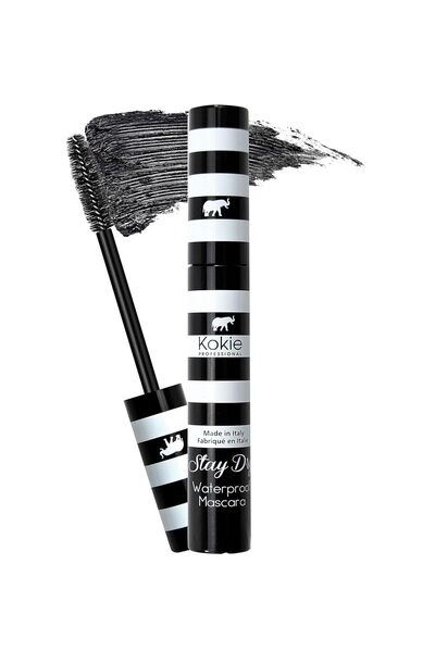 Kokie ماسكارا كوزمتكس ستاي دراي المقاومة للماء، لون أسود مقاوم للماء، 0.32 أونصة