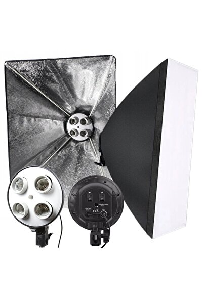 Other Set de lămpi de studio 2 în 1, lumină continuă, 4 becuri și softbox 50x...