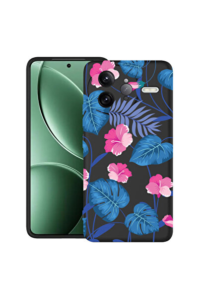 bestcase Carcasă ultra subțire TPU Mat pentru Poco F7 Ultra, flori albastre t...