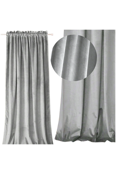 Other Blackout velvet curtain made of ribbon, graphite velvet, thick