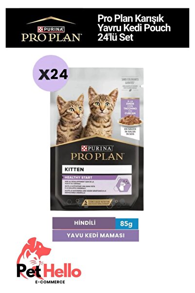 Pro Plan Karışık Yavru Kedi Pouch 24'lü Set Yaş Mama Koneservesi