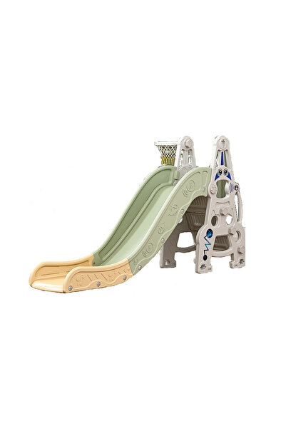 Nichiduta Garden Astronaut Green indoor/outdoor slide with rounded edges, wide steps, protective