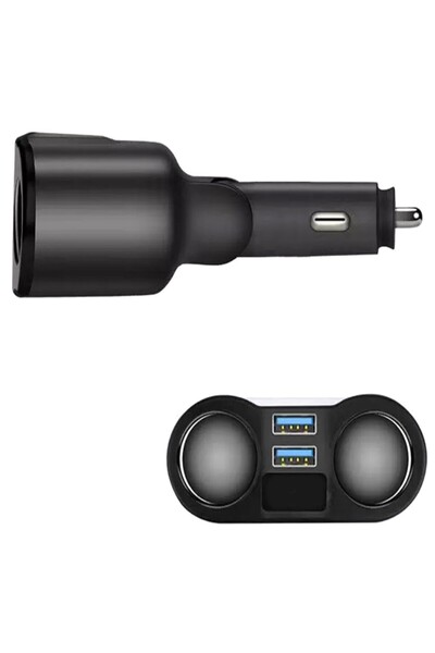 Aptel Car cigarette lighter adapter, 2xUSB, 12V, plastic, 13x7.5x3.2 cm