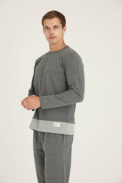 KLY Men's O-Collar Pajama Set Comfortable Sleep Modern Design
