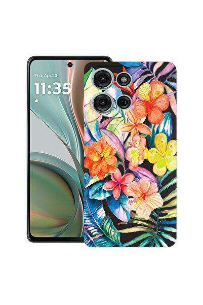 bestcase Carcasă ultra subțire din TPU pentru Motorola Edge 50, flori topice,...