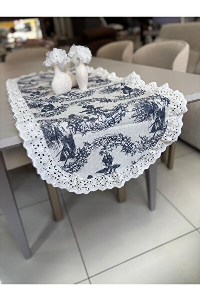 NURGİTA HOME Fisto Фартук з рюшами з малюнком ферми Овальний бігунок (40x110 см)