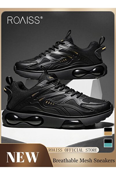 ROAISS Mens Stretch Air Cushion Running Shoes Handsome Lace up Sneakers Outdo...