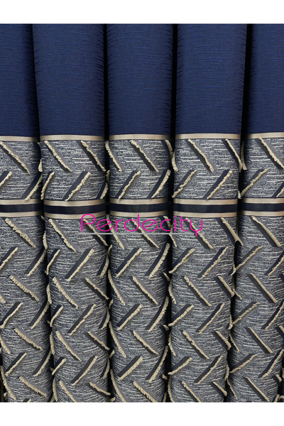 PERDECITY Богемний стиль, темно-синій, з хутряними бахромами, панельна штора 1x3, щільна складка [ОДНОКРИЛЬНА], підходить для всіх кімнат