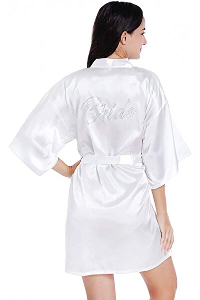 Deep Sleep Halat de satin, alb, mireasă