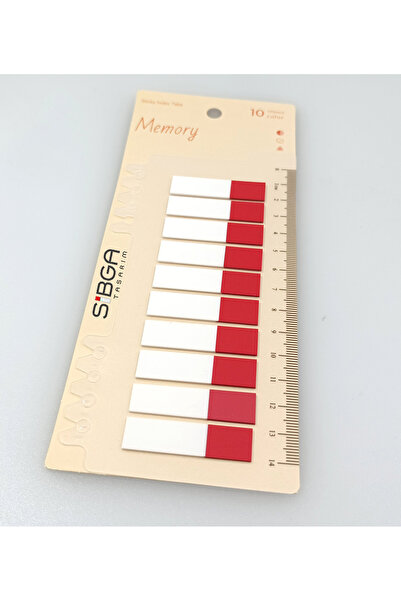 sibga tasarım ملصقات لاصقة شفافة حمراء نصفية. علامة كتاب لاصقة 200 ورقة