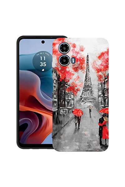 bestcase Carcasă ultra subțire TPU mat pentru Motorola Moto G45, antișoc 1.5MM, Turnul Eiffel din Paris, 2052022 B 1378