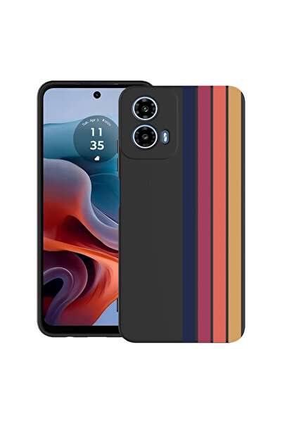 bestcase Carcasă ultra subțire din TPU pentru Motorola Moto G45, linii retro,...