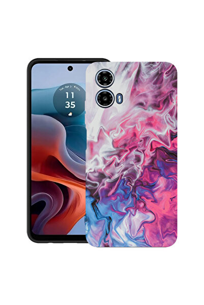 bestcase Carcasă ultra subțire TPU mat pentru Motorola Moto G45, roz marmorat...