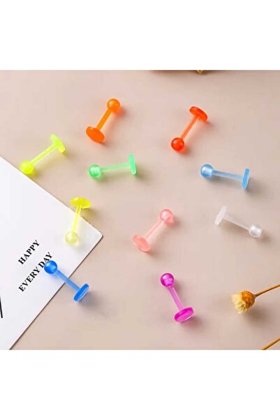 AyShope Unisex Labret, Tragus, Helix, Kıkırdak Bioplast Piercing 1 Adet