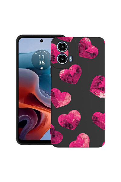 bestcase Carcasă ultra subțire TPU pentru Motorola Moto G45, model inimă, 205...