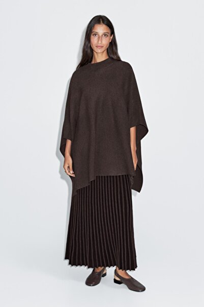 Massimo Dutti Dik yaka triko pelerin