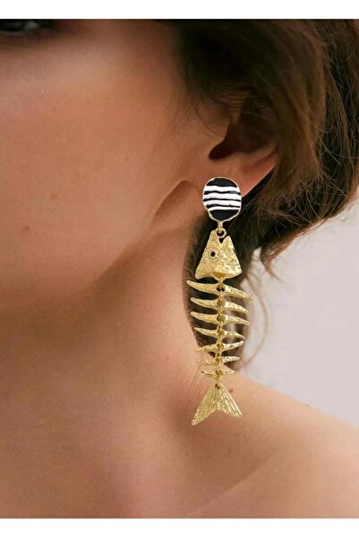 MS TAKI KOZMETİK Gümüş sandık Balık Kılçığı Çelik Küpe