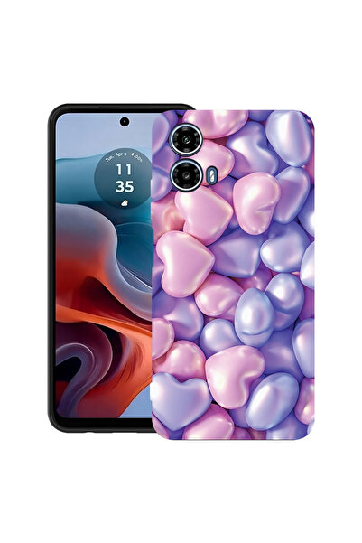 bestcase Carcasă ultra subțire din TPU pentru Motorola Moto G45, inimioare co...