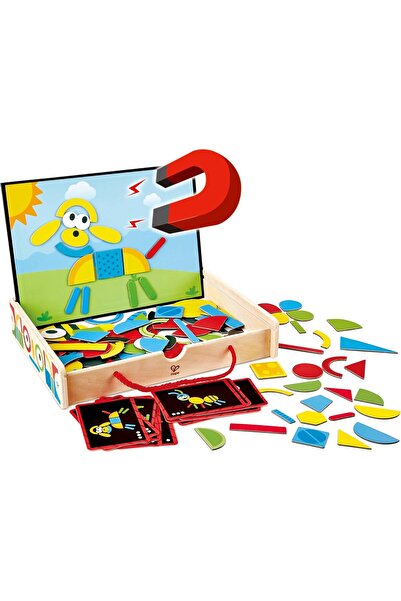 Hape Magnetic Art Box | 91-Piece On-The-Go Magnet Toy Playset With Wooden Box For Kids