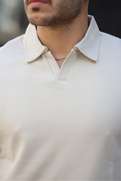 BY İMPALA MODA Men's Double Face Fabric Polo Neck Oversize Sweatshirt