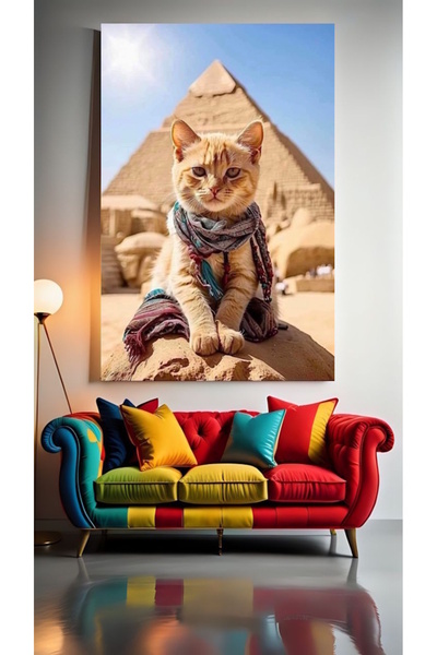 özkacar EGYPTIAN CAT V22 Kućni zid Salon lepote Kancelarija Prodavnica Dekora...