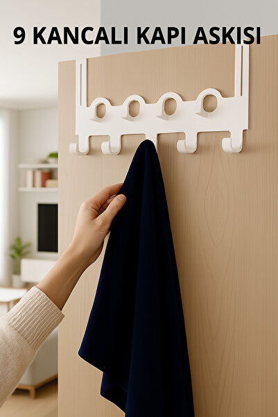 ViATOM Kapı Arkası Askısı 9 Kancalı Kapı Arkası Askılık