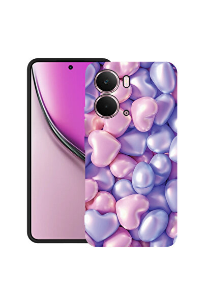 bestcase Carcasă ultra subțire TPU Mat pentru Realme P3, inimioare colorate, ...