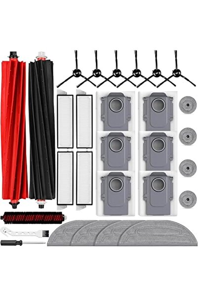 Generic 27PCS Accessories Kit for Roborock S8 MaxV Ultra Robot Vacuum, 2 Main Brushes, 6 Dust Bags, 4 Mop Cl