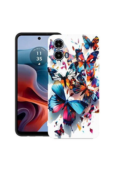 bestcase Carcasă ultra subțire din TPU pentru Motorola Moto G45, fluturi colo...