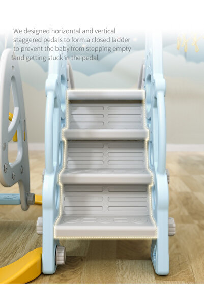 Nichiduta Garden Astronaut Blue indoor/outdoor slide with rounded edges, wide steps, safety