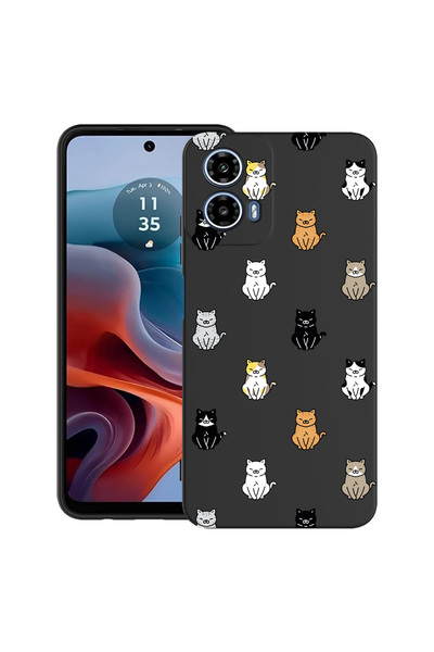 bestcase Carcasă ultra subțire TPU pentru Motorola Moto G45, model pisică, 20...