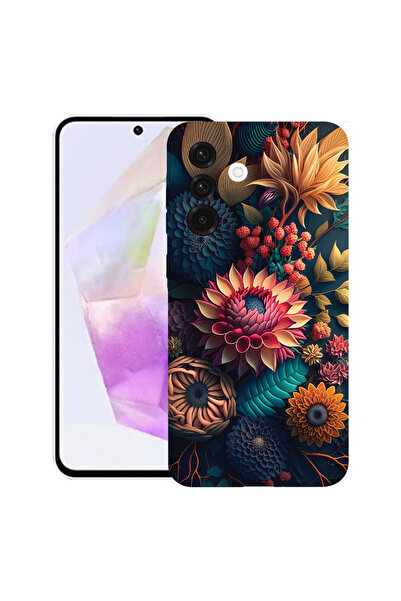 bestcase Ултра тънък TPU матов калъф за Samsung Galaxy S25 FE, Цветни цветя, ...