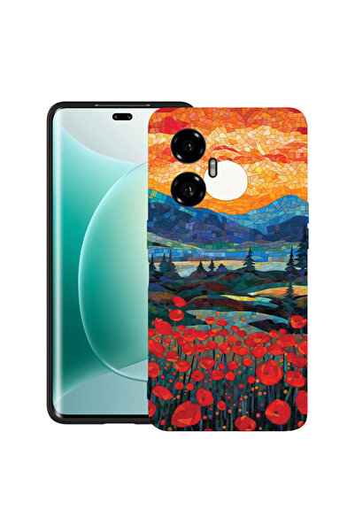 bestcase Carcasă ultra subțire TPU pentru Honor 300, maci în apus de soare, 2...