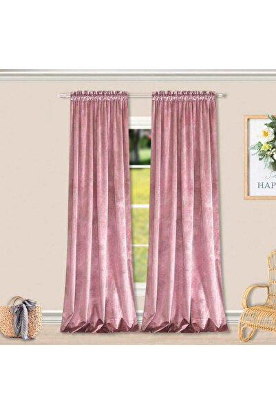 Other Velvet curtain with ribbon - pink